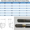 steel weld on hinges with grease fitting chart