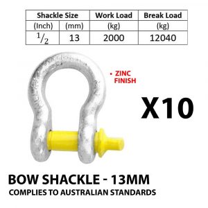 Bow Shackle 13mm Rated 2T 1