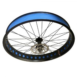 fat bike front wheelset with blue tape