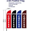 2.6m Open Coffee Feather Flags outdoor