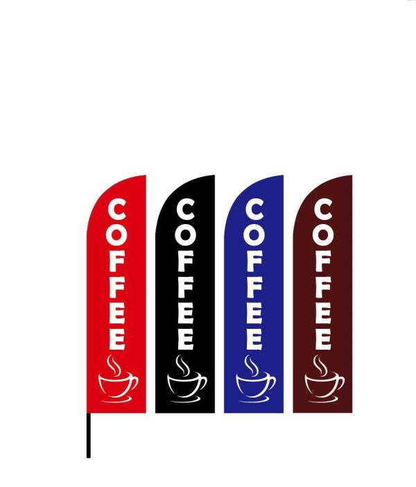 3m Coffee Feather Flags with Base Kit Spike