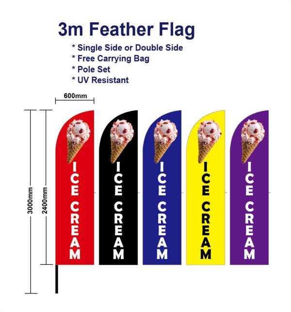 3m ice cream feather flag