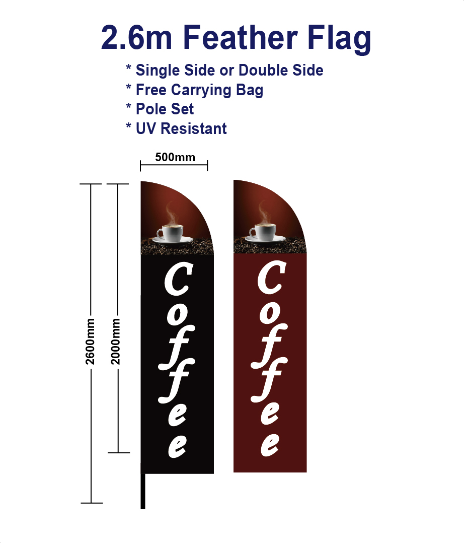 coffee flags Feather 2.6m
