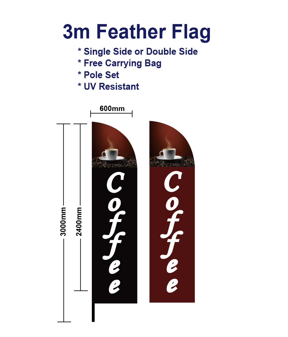 coffee flags Feather 3m