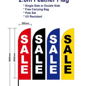 Outdoor 2.6m Sale Flag Feather Flags with Base Spike kit Black banner Red