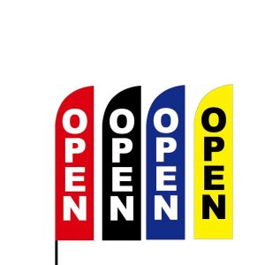Outdoor 4M Open Flag Banner Feather Flags with Base Kit Spike Red Black Blue ozanda
