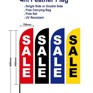 Outdoor 4M Sale Flag Feather Flags with Spike Base Kit Black banner Red Blue