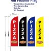 Outdoor 4m Pizza Flag Feather Banner Feather Flags with Base Kit Spike Black Red