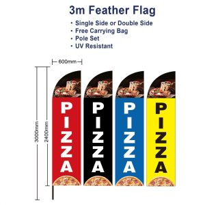 Pizza Flag Feather Flags with Base 1