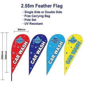 2.55m Hand car wash Flag Teardrop Flags