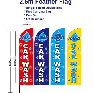 2.6m Hand car wash Flag Feather Flags