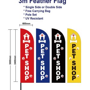 3M 4M 5M Pet Shop Flag Feather Flags