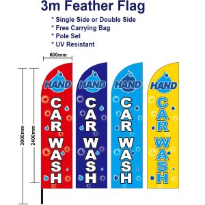 3m Hand car wash Flag Feather Flags with Base