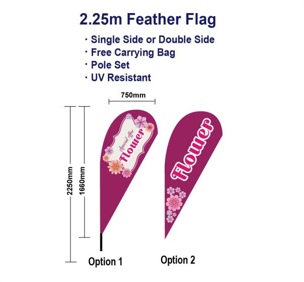Flower Flag Teardrop Flags With Base