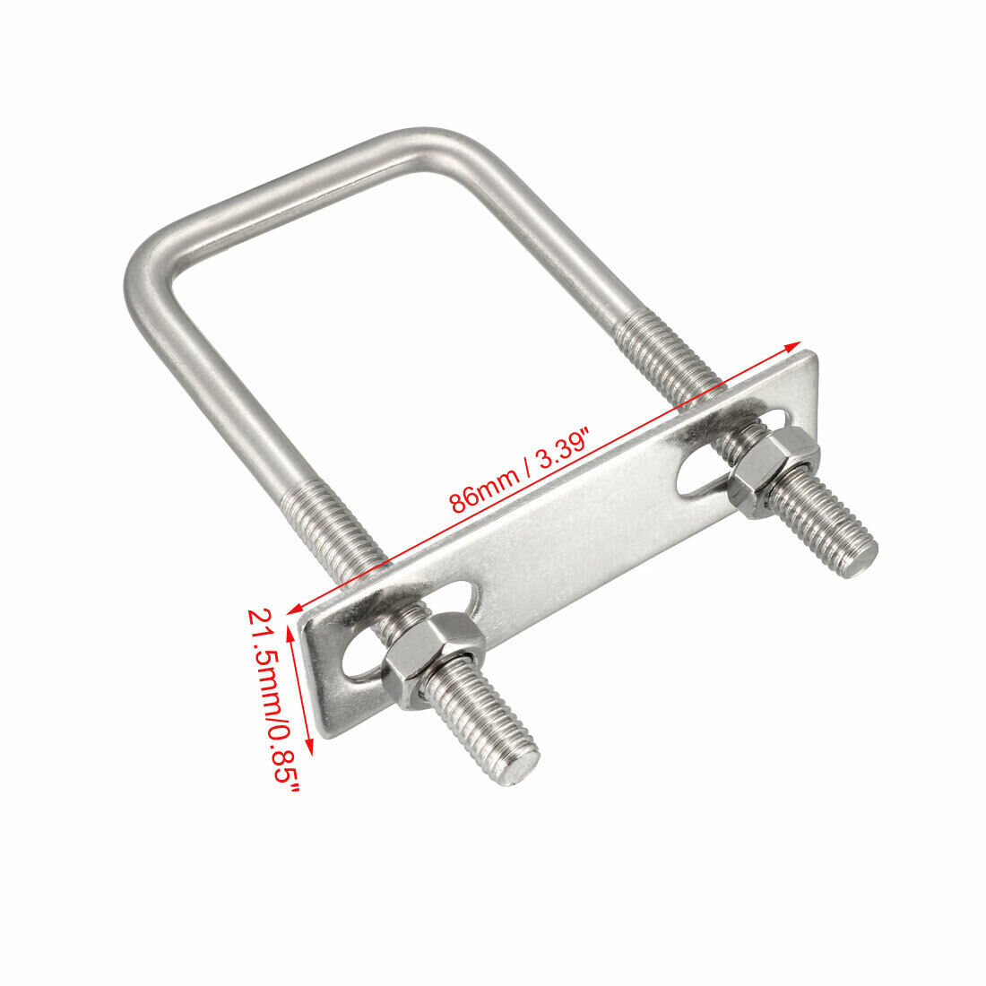 Square U Bolts M8 50mm Inner Width 304 Stainless Steel with Nuts Frame ...