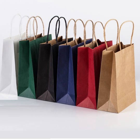 Colored Paper Bags - Custom Kraft Bags 100pcs