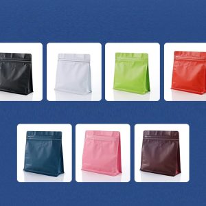 Flat Bottom Coffee Bags with Valve Pull Tab zipper