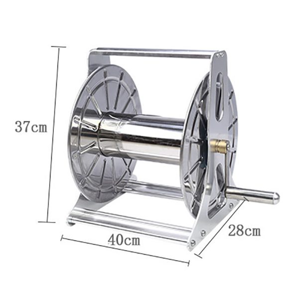 Large Stainless Steel Garden Hose Reel Cart Portable Pipe Holder