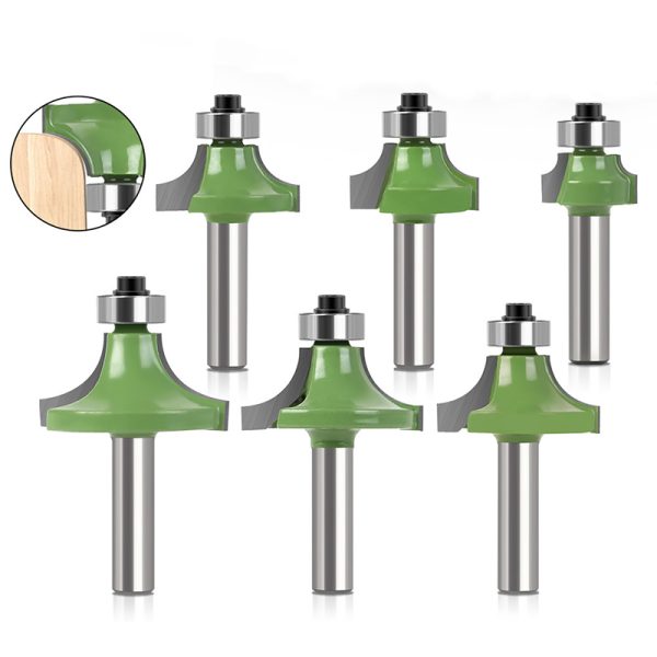 6pcs Fillet Corner Router Bits