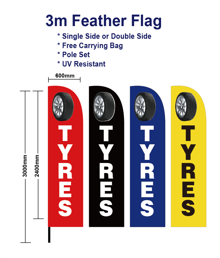 Tyres Flag Feather Flags-M