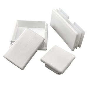 10pcs Rectangle White Plastic Caps Blank End Caps Tube Inserts Furniture Feet