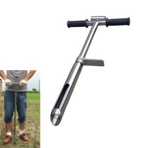 22.8inch Soil Sampler Probe Steel Tubular T-Style Garden Soil Test Kits with Footstep