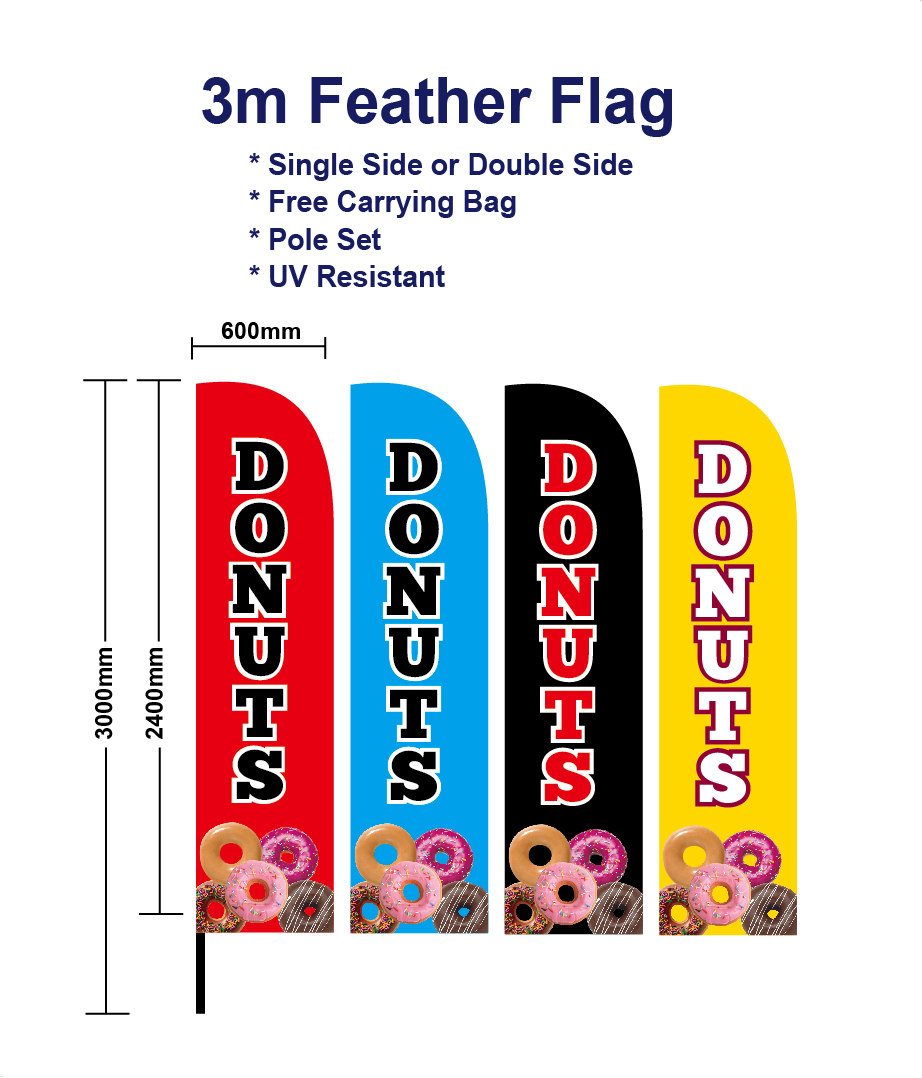 Donuts Feather Flag 3M