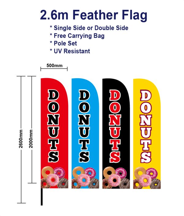 Donuts Feather Flag S