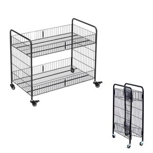 2-Tier Foldable Supermarket Shelves