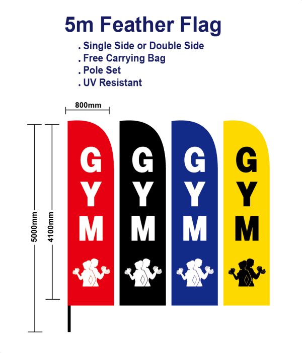 Gym flag Fitness flags Feather 5m