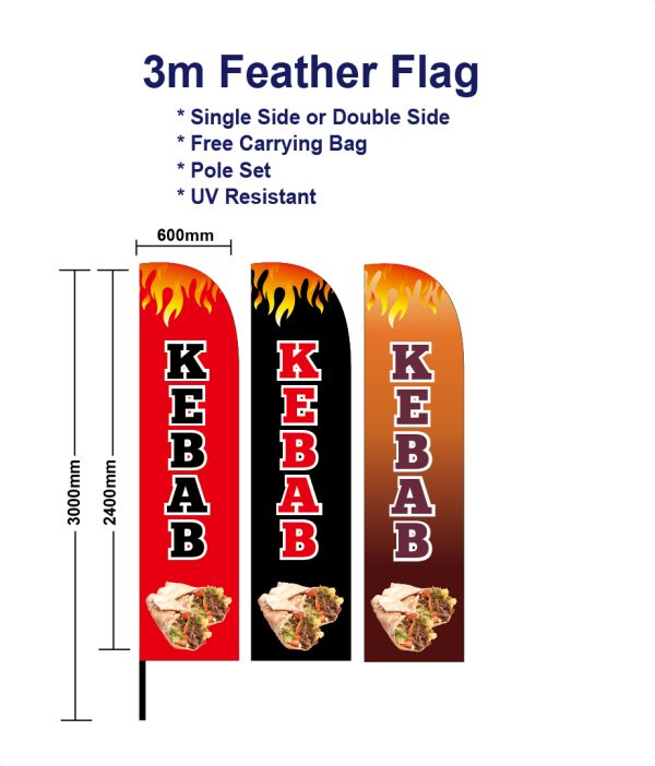 kebab Feather Flags 3M