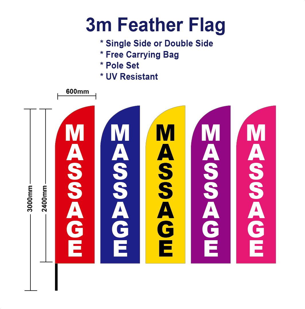 massage flag feather 3m