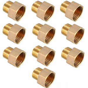 10pcs Threaded Brass Pipe Fitting 3/8 PT Male x 1/2 PT Female Coupling 1/2 PT Male x 1/2 PT Female 1/8 PT Male x 1/4 PT Female