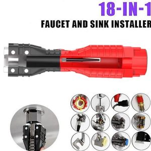 18 in 1 Multifunction Sink Wrench Adjustable Basin Wrench Faucet and Sink Installer Tool