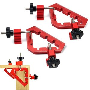 2 set 45 90 Degree Angle Clamps Carpenter Ruler Positioning Block Right Angle Corner Triangle Clamps Panel Holder Woodworking Tool