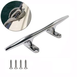 252mm 300mm Dock Cleats Heavy Duty 316 Stainless Steel Boat Deck Open Rope Base Cleat with Screws