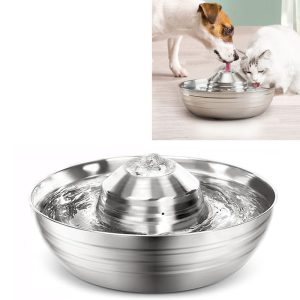 2L Cat Pet Water Fountain with Filter 304 Stainless Steel Pet Drinking Fountain Dog Water Dispenser