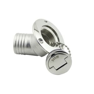 38mm 50mm Boat Deck Filler Cap 316 Stainless Steel Angled Neck Boat Filler with Bead Chain