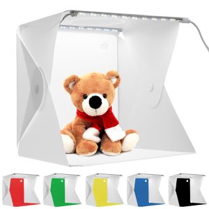 40cm Portable LED Photo Box Lighting Shooting Tent Kit with 5500K lamp Beads 6pcs Backdrop