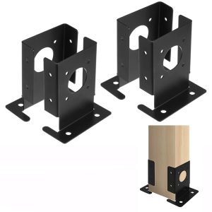4pcs Adjustable Deck Post Base Brackets Metal Post Anchor Bracket 4"x4" for Deck Railing Mailbox