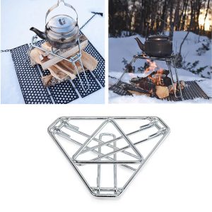 Camping Pot Stand Outdoor Grill Tripod Camping BBQ Campfire Pot Holder Rack Survival Cookware