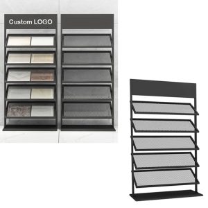 Custom LOGO Vertical Ceramic Tile Display Holder Floor Tile Storage Rack