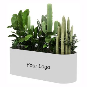 Custom Planter Box with Logo Iron Flower Box Long Trough Plant Pots Combination Planter Commercial