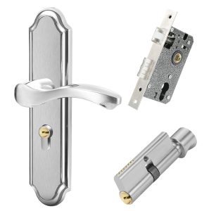 Door Locks 304 Stainless Steel Door Handle Lock Locked with Key Handlebar Lever Panel Lock