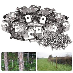 100pcs Fencing Mounting Clips with Screws Set