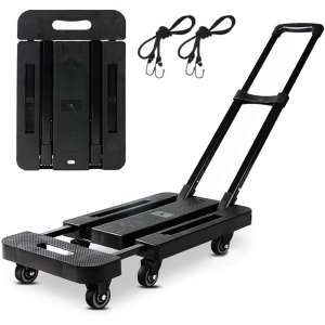 Folding Trolley Extension Hand Platform Trolley with 6 Wheels & 2 Elastic Ropes