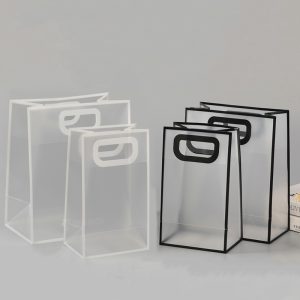 100pcs PVC Transparent Frosted Tote Bag Gift Bag