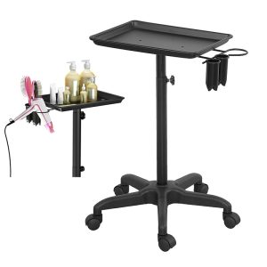 Hair Salon Trolley with Wheels Rolling Cart Adjustable Hair Beauty Tool Stand Salon SPA Trolley