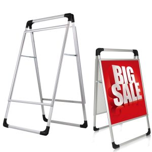 Poster Stand Sign Holder Double Sided A-frame Display Snap Board Aluminium Alloy Advertising Menu Holder