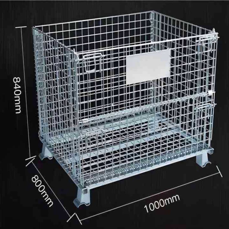 Collapsible Stackable Wire Mesh Pallet Cage Warehouse Storage Basket OZ ...